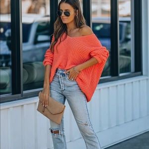 Vici PINKY PROMISE COTTON BLEND KNIT SWEATER